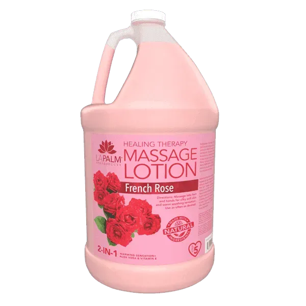 LA PALM Healing Therapy Massage Lotion - French Rose Gallon 4pc Massage Lotion Cream