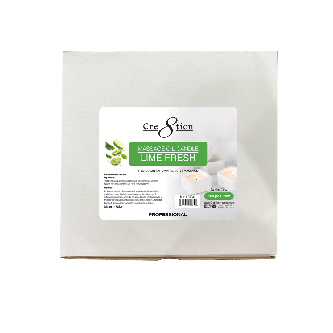 Cre8tion Massage Oil Candles 100 pcs./Box - Lime Fresh