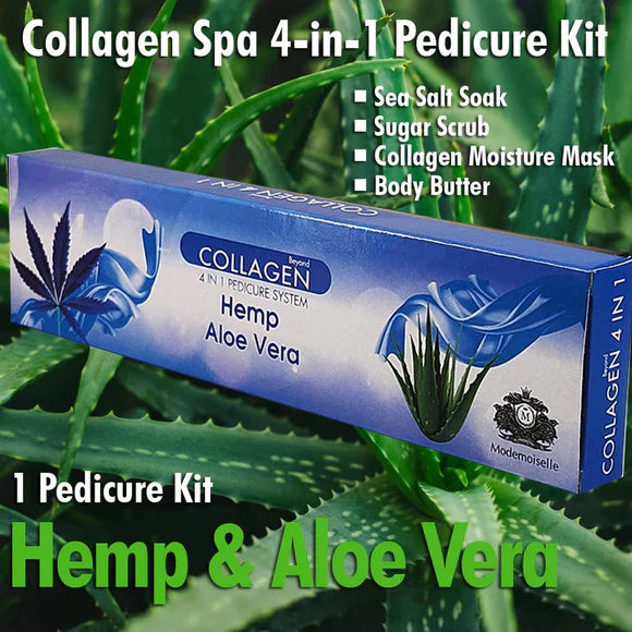 Mademoiselle Collagen Spa Pedicure 4-in-1 Kit - CBD Hemp Aloe Vera