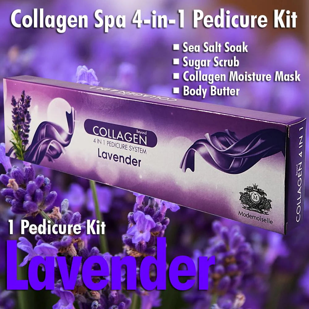 Mademoiselle Collagen Spa Pedicure 4-in-1 Kit - Lavender