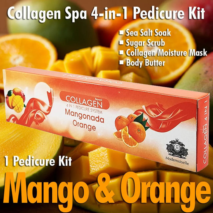 Mademoiselle Collagen Spa Pedicure 4-in-1 Kit - Mangonada Orange