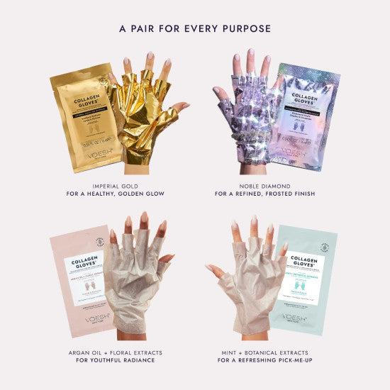 Voesh Collagen Spa Manicure Gloves | Imperial Gold, Noble Diamond