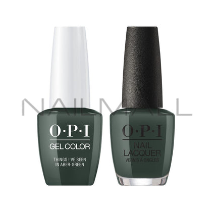 OPI	Fall 2019	Scotland	Gel Duo	Matching Gelcolor and Nail Polish	Things I've Seen in Aber-green	U15 