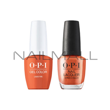 OPI	Fall 2024	Metallic Mega Mix	Gel Duo	Matching Gelcolor and Nail Polish	Liquid Fire	F020 