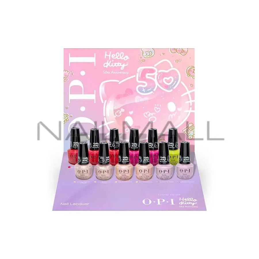 OPI	Hello Kitty 50th Anniversary`	Kit	12 Piece Nail Polish Display 