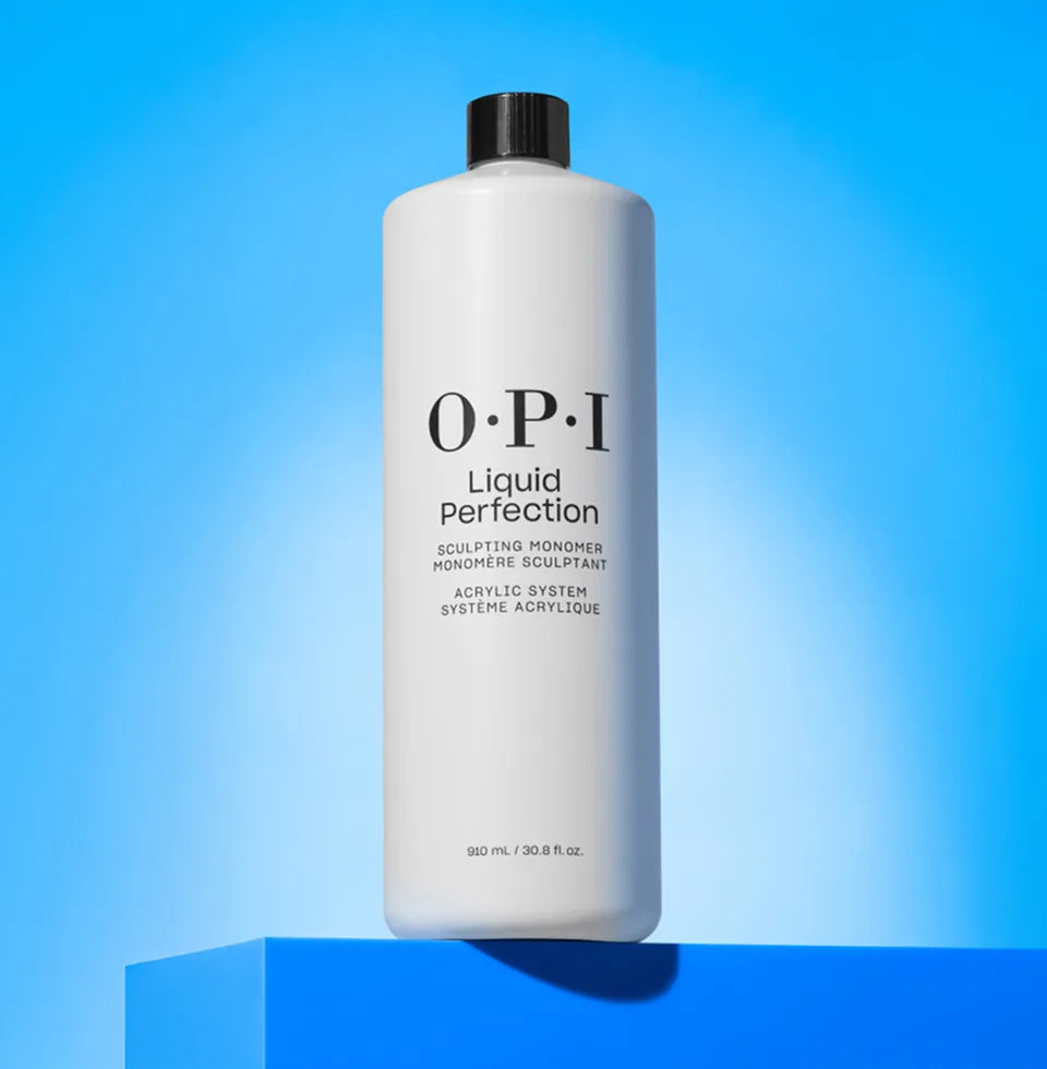 OPI Liquid Perfection Sculpting Monomer 30.8 oz on blue background