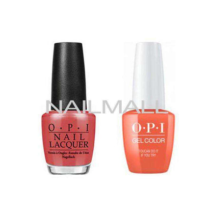 OPI Matching GelColor and Nail Polish - GNA67A - Toucan Do It If You Try 15mL Duo - Gel & Lacquer Combo