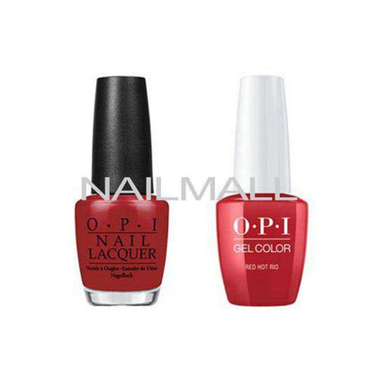 OPI Matching GelColor and Nail Polish - GNA70A - Red Hot Rio 15mL Duo - Gel & Lacquer Combo