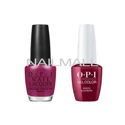 OPI Matching GelColor and Nail Polish - GNF52A - Bogota Blackberry 15mL Duo - Gel & Lacquer Combo