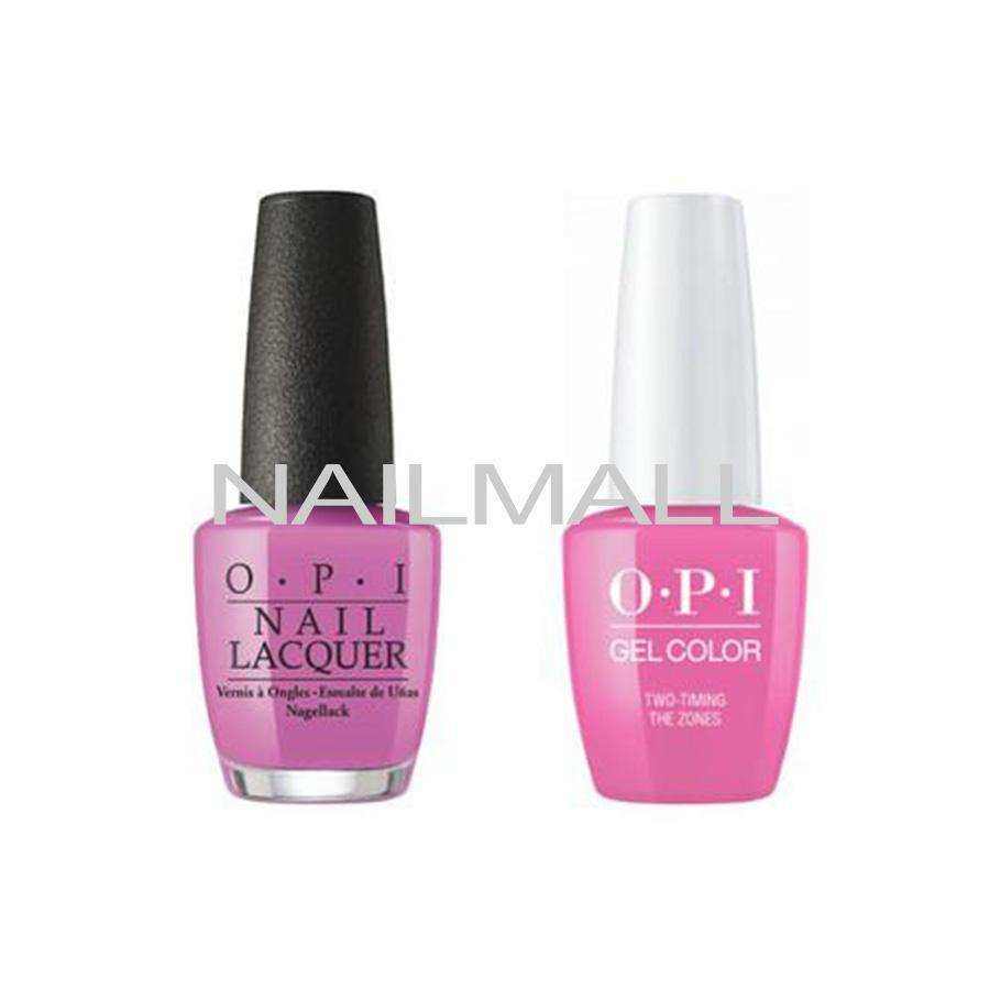 OPI Matching GelColor and Nail Polish - GNF80A - Two Timing the Zones
