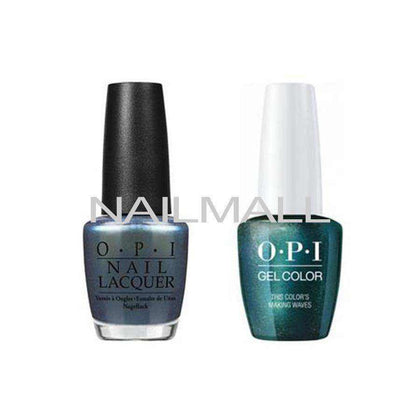 OPI Matching GelColor and Nail Polish - GNH74A - This Color's Making Waves 15mL Duo - Gel & Lacquer Combo