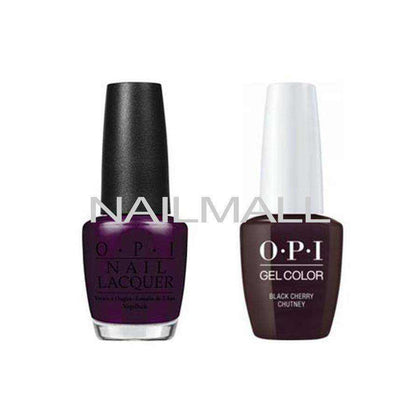 OPI Matching GelColor and Nail Polish - GNI43A - Black Cherry Chutney 15mL Duo - Gel & Lacquer Combo