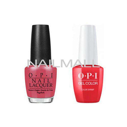 OPI Matching GelColor and Nail Polish - GNL64A - Cajun Shrimp 15mL Duo - Gel & Lacquer Combo