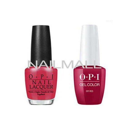 OPI Matching GelColor and Nail Polish - GNL72A - OPI Red 15mL nailmall