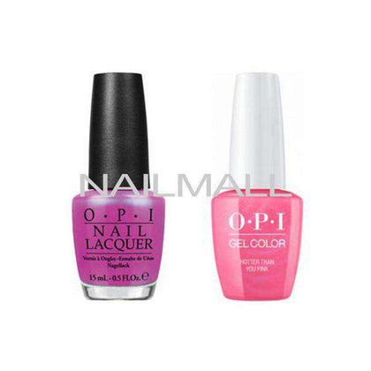 OPI Matching GelColor and Nail Polish - GNN36A - Hotter Than You Pink 15mL Duo - Gel & Lacquer Combo