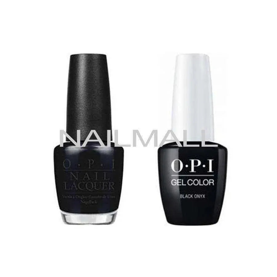 OPI Matching GelColor and Nail Polish - GNT02A - Black Onyx 15mL Duo - Gel & Lacquer Combo