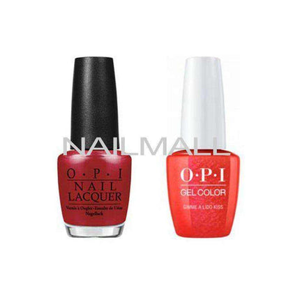 OPI Matching GelColor and Nail Polish - GNV30A - Gimme a Lido Kiss 15mL Duo - Gel & Lacquer Combo