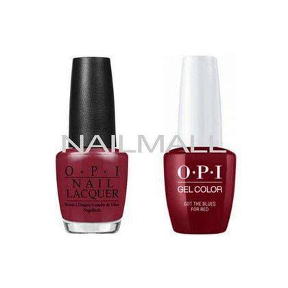 OPI Matching GelColor and Nail Polish - GNW52A - Got the Blues for Red 15mL Duo - Gel & Lacquer Combo