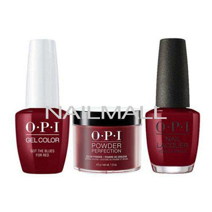 OPI Trio Set - W52 - Got The Blues For Red OPI Trio Set - Gel, Lacquer, & Dip