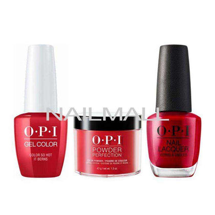 OPI Trio Set - Z13 - Color So Hot It Berns OPI Trio Set - Gel, Lacquer, & Dip