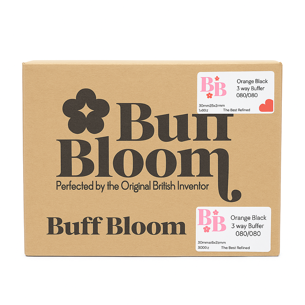 Buff Bloom 3-Way Buffers - Orange & Black 080/080 (500 pieces)