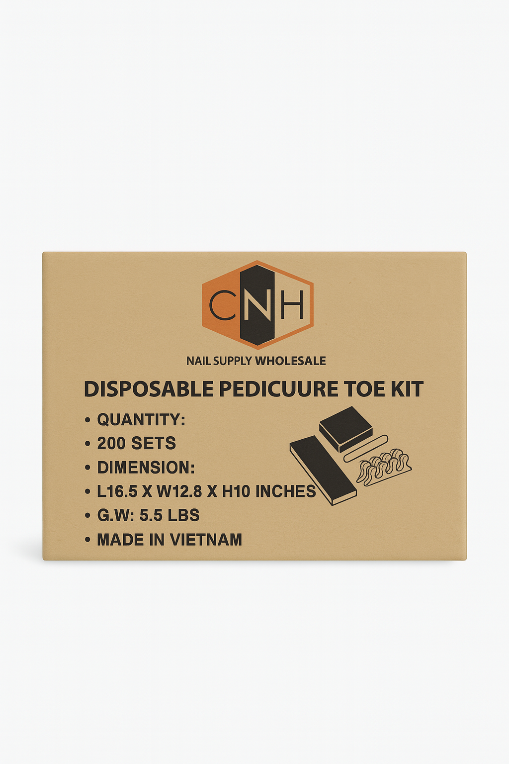 CNH Disposable Pedicure Toe Kit 4 Pieces - 200 Sets