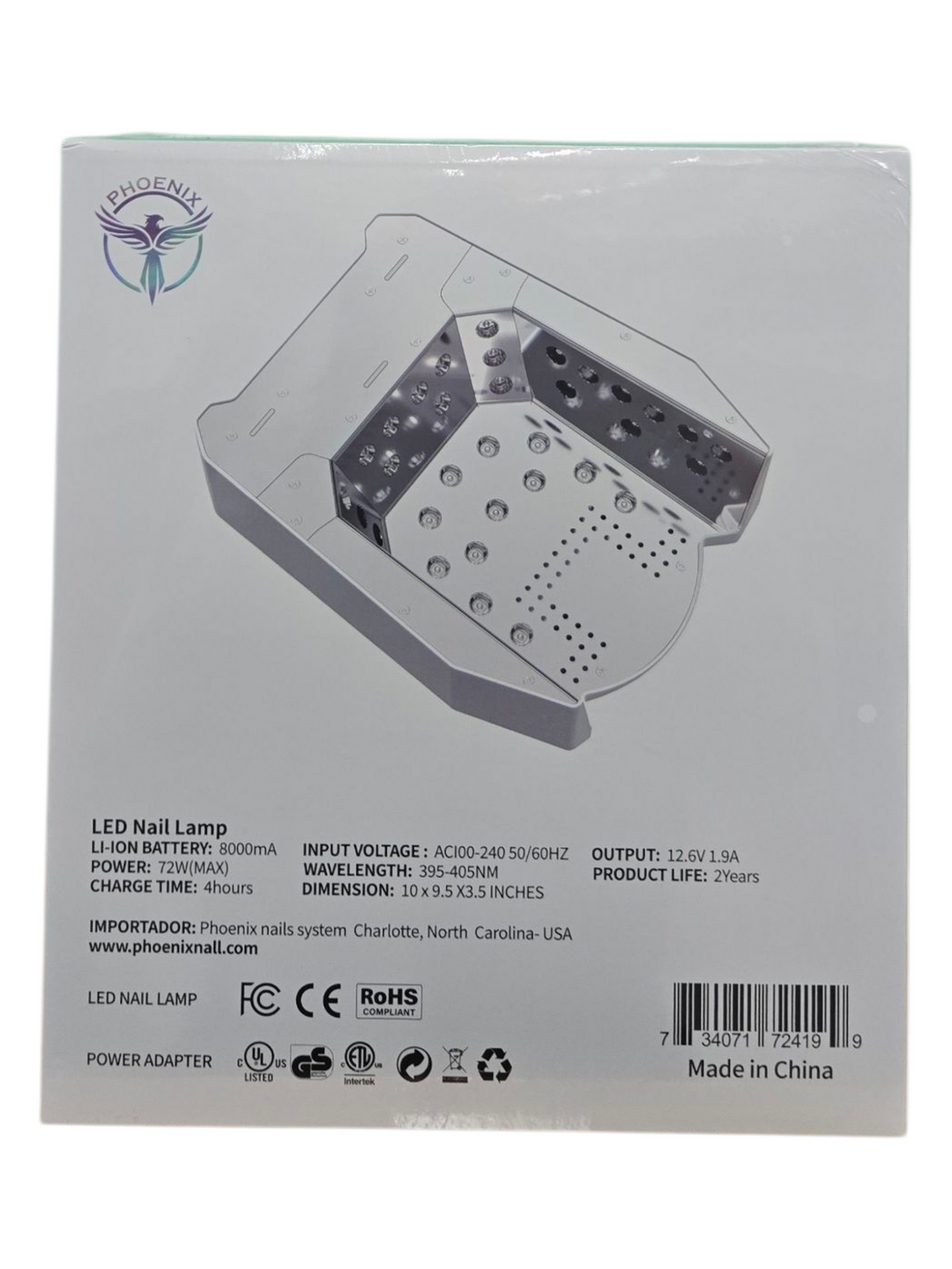 Phoenix Curex 72W Cordless LED Nail Lamp