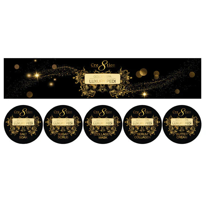 Cre8tion Luxury Golden Pedicure Spa 5-in-1 Pedicure Kit