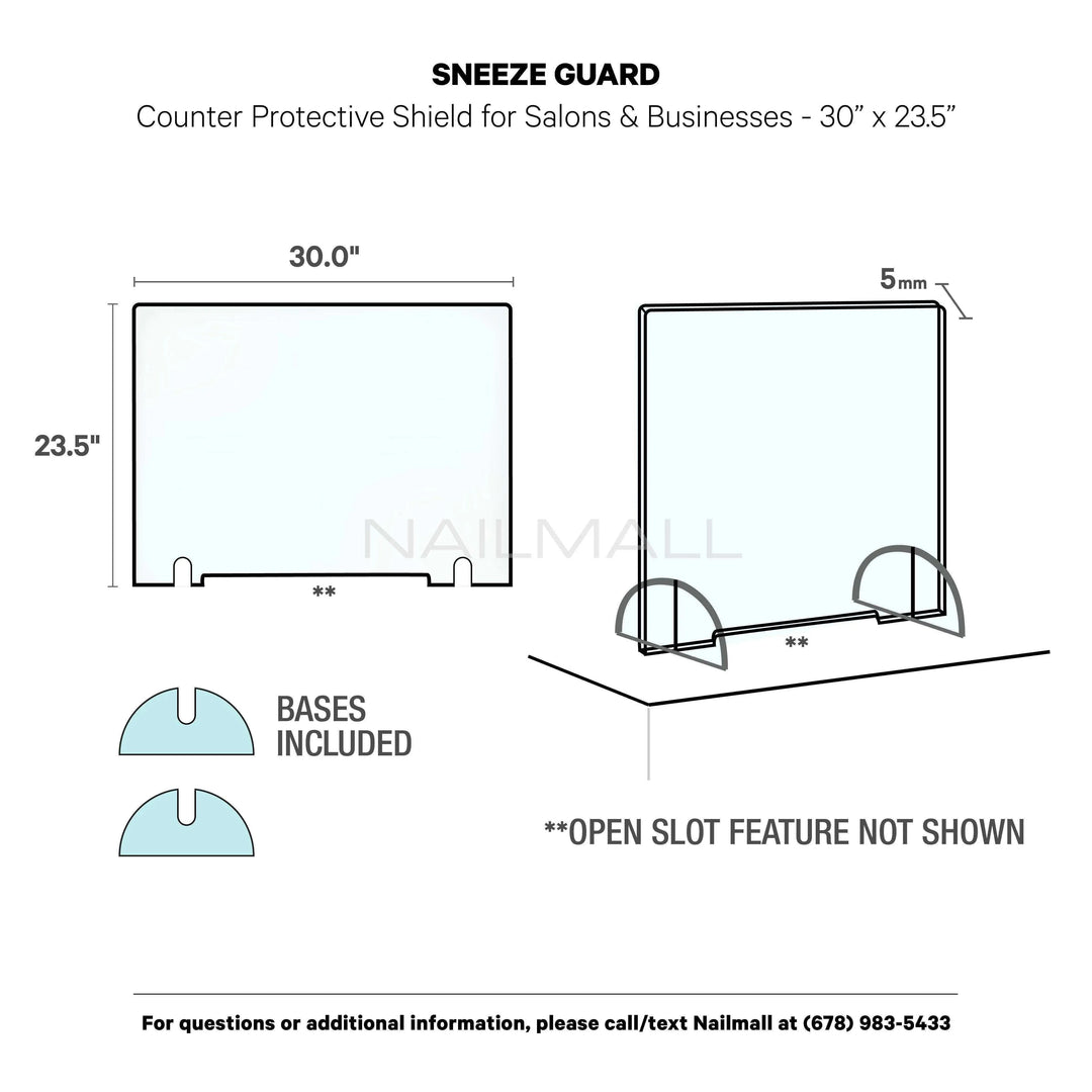 Sneeze Guard Counter Protective Shield for Salons & Businesses - 30” x 23.5” Protection