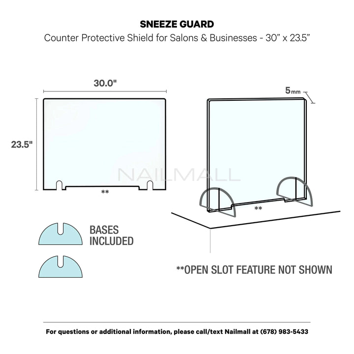 Sneeze Guard Counter Protective Shield for Salons & Businesses - 30” x 23.5” Protection