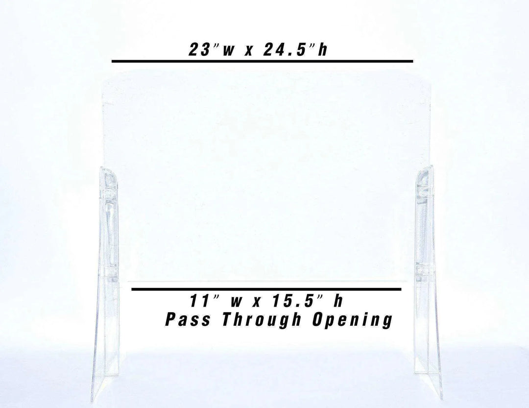 Sneeze Guard with Adjustable Pass-Through Window Protection