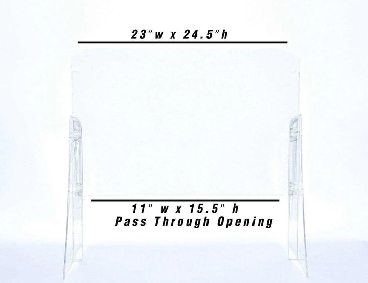 Sneeze Guard with Adjustable Pass-Through Window Protection