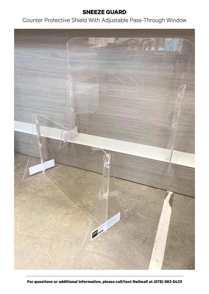 Sneeze Guard with Adjustable Pass-Through Window Protection