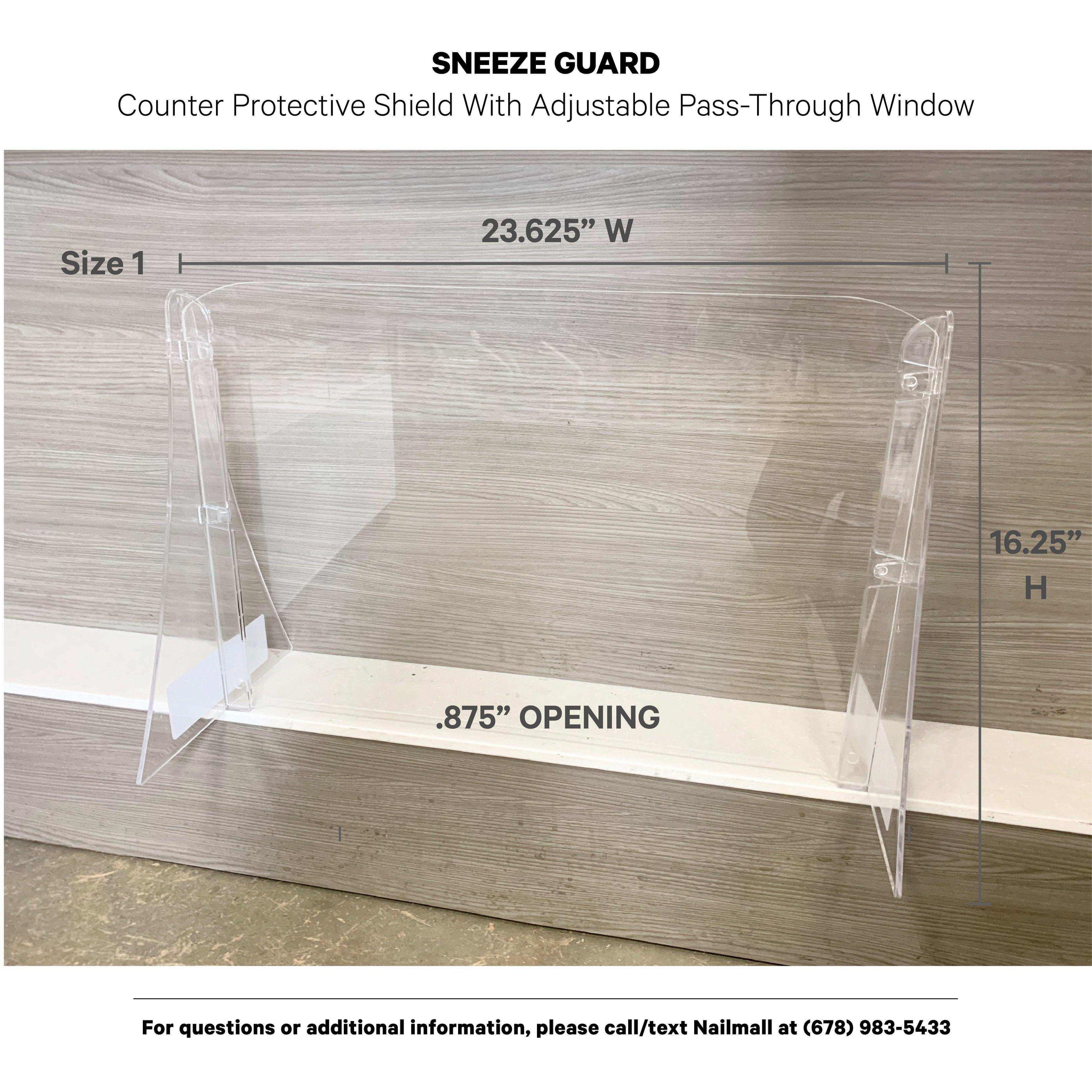 Sneeze Guard with Adjustable Pass-Through Window