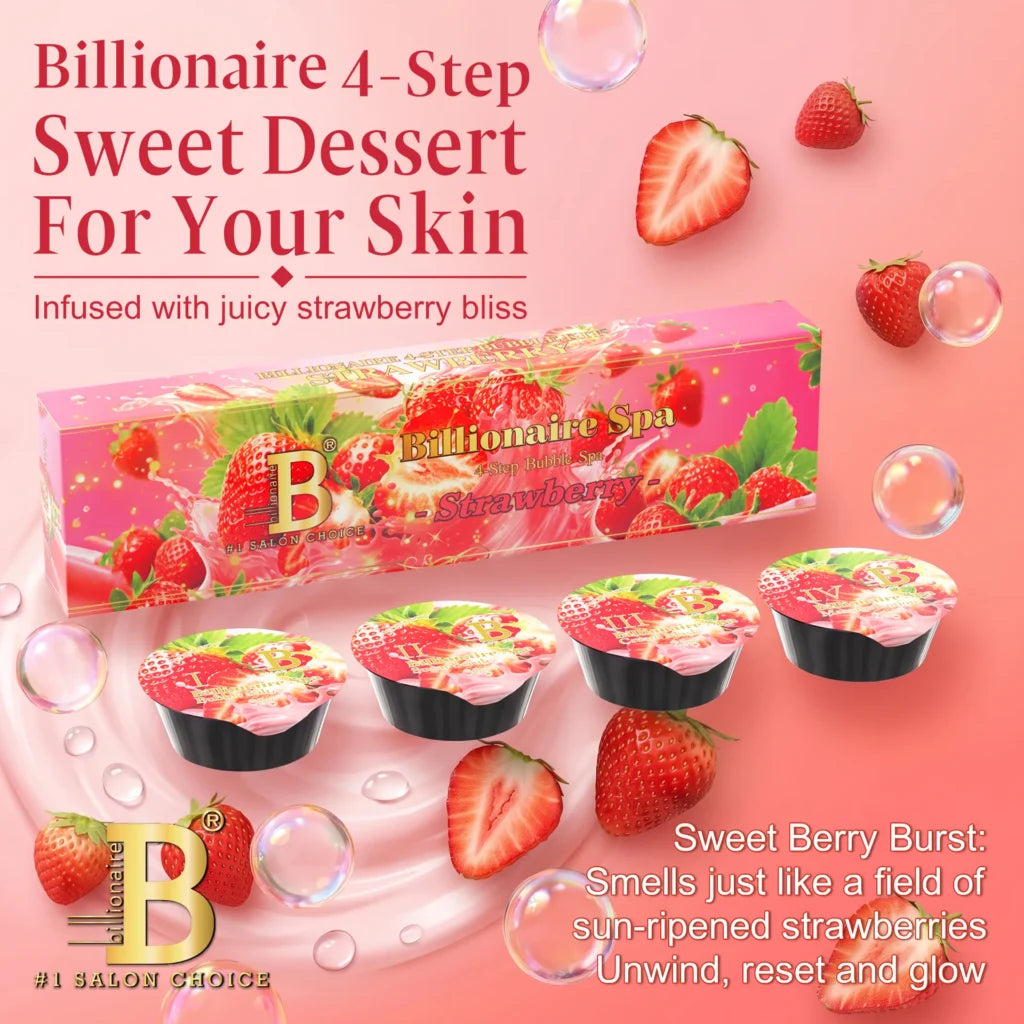 Billionaire Bubble Spa Nail Deluxe 4 Steps Pedicure Manicure Treatment Kit