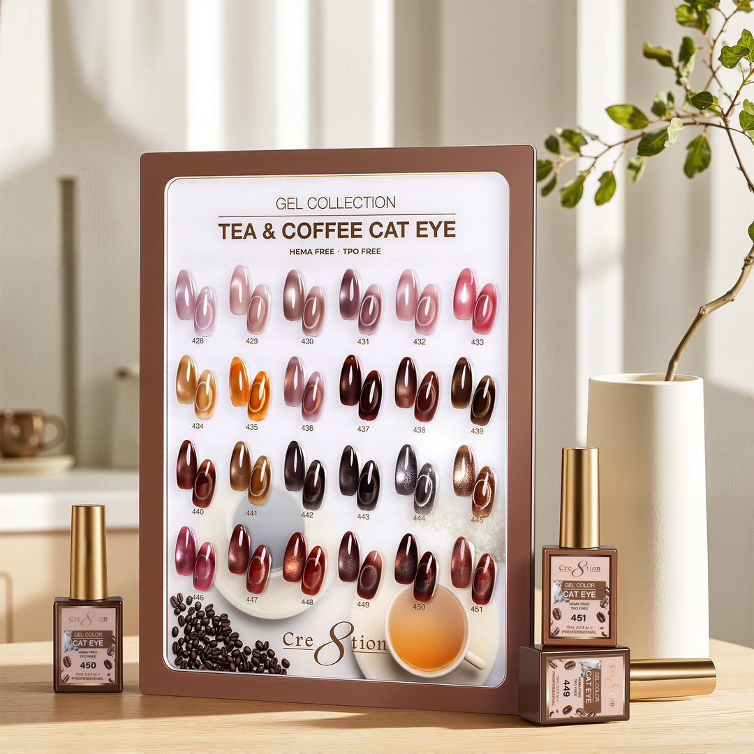 Cre8tion Cat Eye Tea & Coffee Kit - 24 Colors Gel Collection