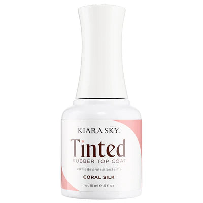 Kiara Sky Tinted Rubber Top Coat - TNT05 Coral Silk