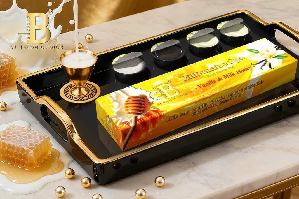 Billionaire Bubble Spa Nail Deluxe 4 Steps Pedicure Manicure Treatment Kit