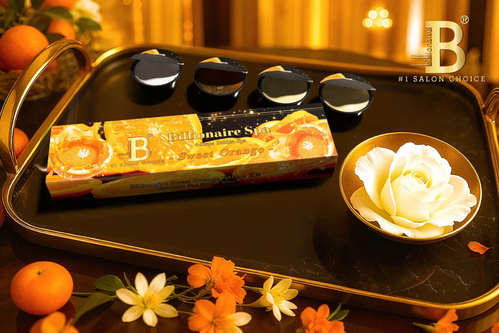 Billionaire Bubble Spa Nail Deluxe 4 Steps Pedicure Manicure Treatment Kit