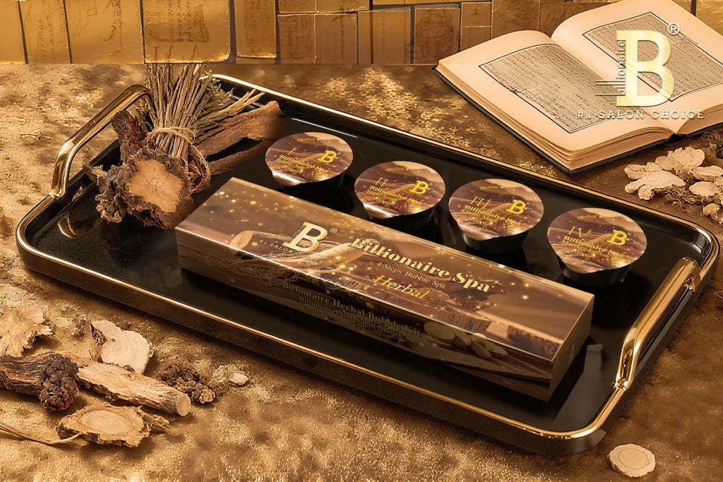 Billionaire Bubble Spa Nail Deluxe 4 Steps Pedicure Manicure Treatment Kit