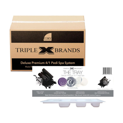 Triple X Brands 4/1 Pedi Spa Tray - Charcoal 54pc nailmall