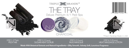 Triple X Brands 4/1 Pedi Spa Tray - Charcoal 54pc nailmall