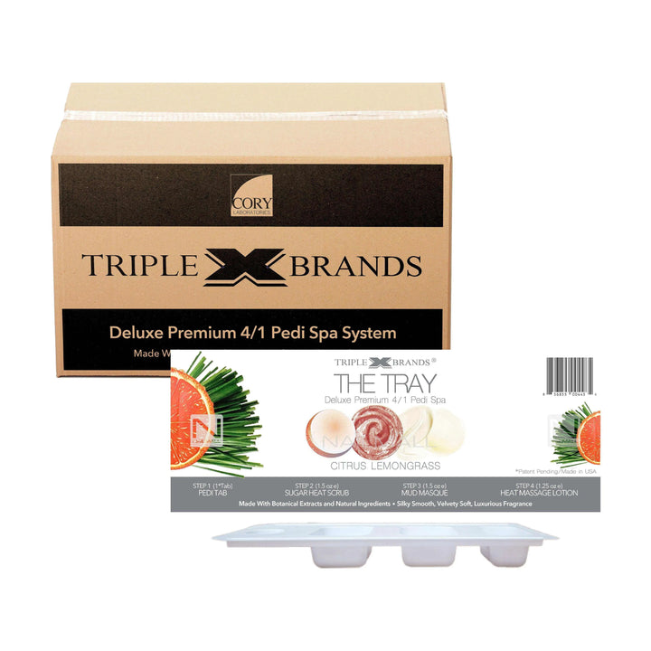 Triple X Brands 4/1 Pedi Spa Tray - Citrus Lemongrass 54pc Pedicure Kit