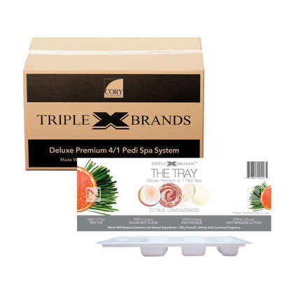 Triple X Brands 4/1 Pedi Spa Tray - Citrus Lemongrass 54pc nailmall