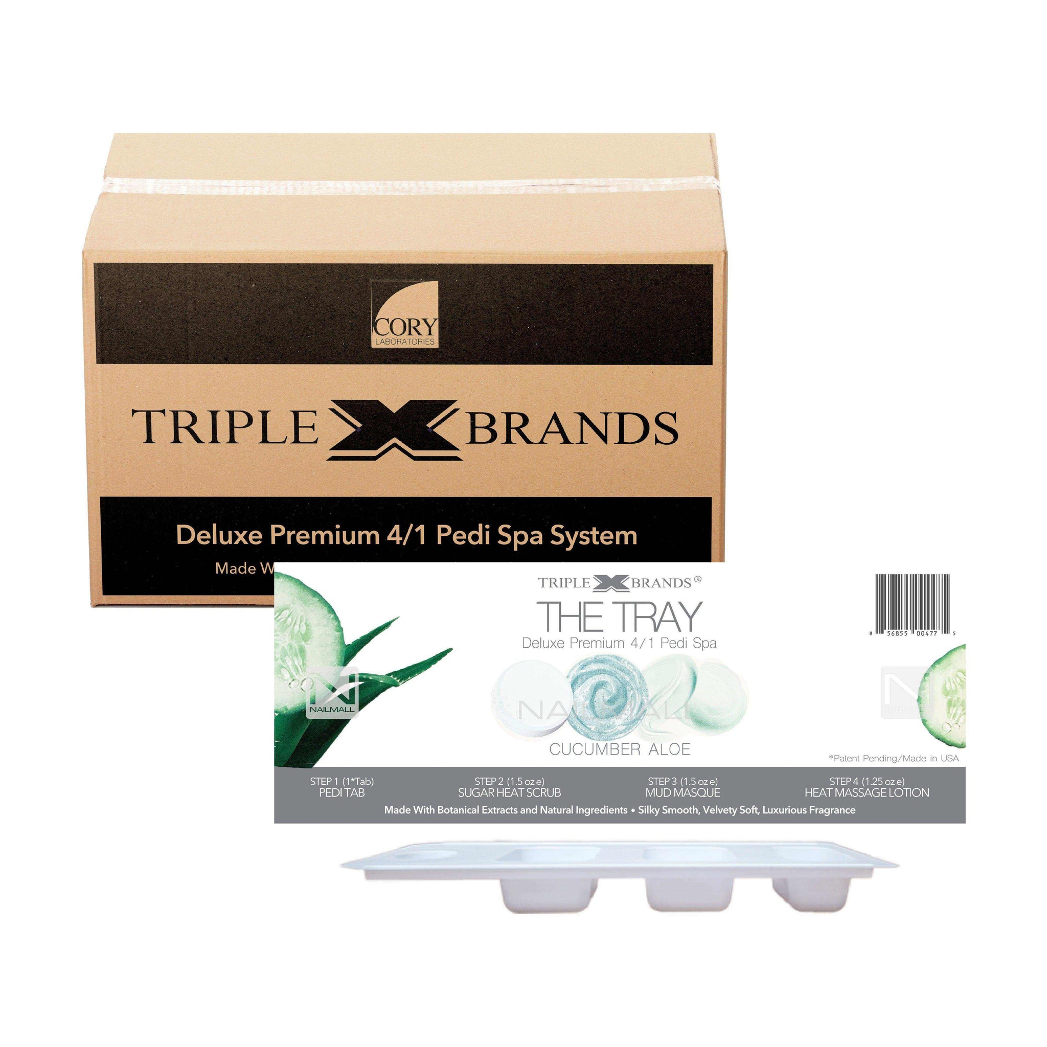 Triple X Brands 4/1 Pedi Spa Tray - Cucumber Aloe 54pc