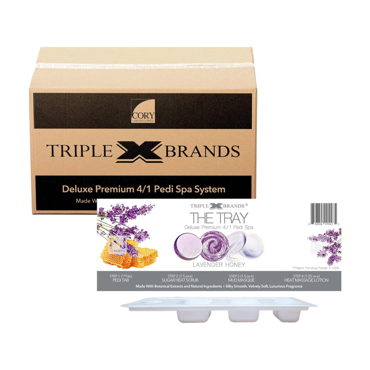Triple X Brands 4/1 Pedi Spa Tray - Lavender Honey 48pc Pedicure Kit