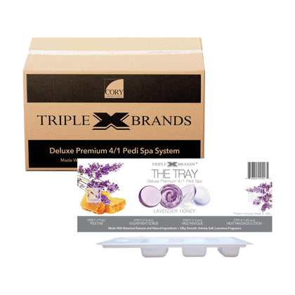 Triple X Brands 4/1 Pedi Spa Tray - Lavender Honey 48pc Pedicure Kit