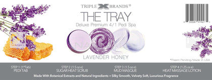 Triple X Brands 4/1 Pedi Spa Tray - Lavender Honey 48pc Pedicure Kit