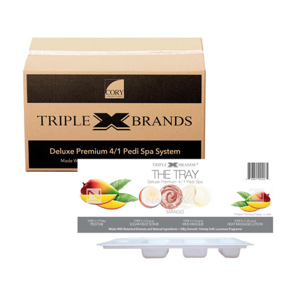 Triple X Brands 4/1 Pedi Spa Tray - Mango 54pc Pedicure Kit