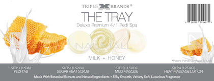 Triple X Brands 4/1 Pedi Spa Tray - Milk & Honey 1pc Pedicure Kit